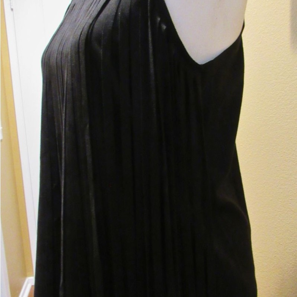 Black Fringe Faux Suede Sleeveless Top - Picture 6 of 6